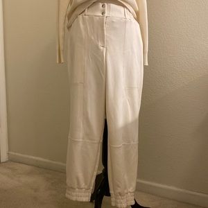 Reiss Mandy cream plant with thick waist and matching gathered‎ ankle cuf…
